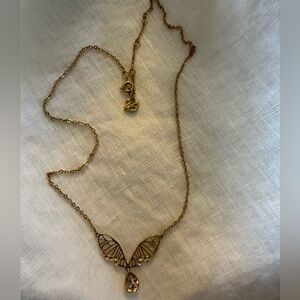 Swarovski butterfly gold tone necklace